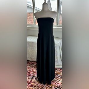 Ralph Lauren Polo Strapless Black Maxi Dress | A-Line